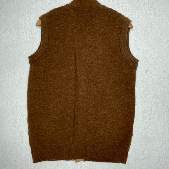 Woolmark Mens Vintage Mod Style Sweater Vest Camel GrandpaCore - Picture 4 of 8